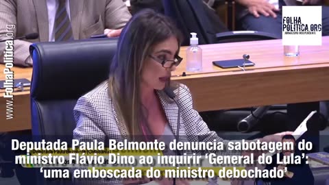 Deputada Paula Belmonte denuncia sabotagem do ministro Flávio Dino ao inquirir ‘General do Lula’:...