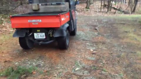 Daniel patrolling the road with the RTV900.