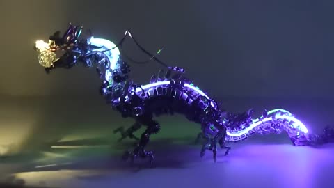 Mechanical Dragon made of 2030 metal parts I Magnetic Games