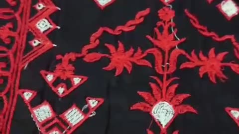 beautiful red & black embroidery suit