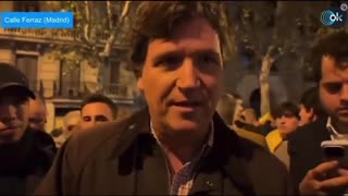 Tucker Takes Part In Protest Against Spanish Socialists