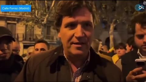 Tucker Takes Part In Protest Against Spanish Socialists