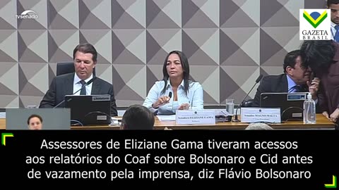 Flávio Bolsonaro acusa assessores de Eliziane Gama de vazar relatórios do Coaf