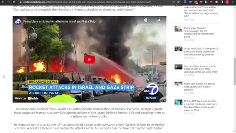 Israel At Full Scale War Following Surprise Attack From Hamas, Over 5000 Rockets Have Been Fired!!!