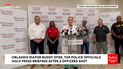 Orlando Mayor Buddy Dyer, Police Officials Hold Press Briefing After 2 Officers Shot During Manhunt