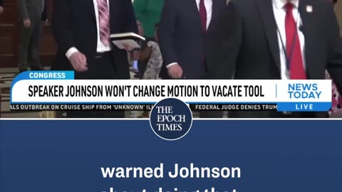 USA: Speaker Johnson won't change motion to vacate tool!