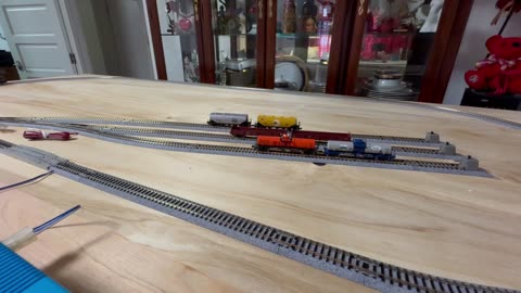 First test of new track set with rolling stock