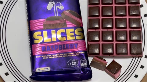 Cadbury Dairy Milk Raspberry Slices Chocolate Packshot vs Product