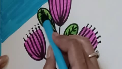 How To Draw Flower Using Letter U | Letter "U" Drawing | Easy Drawing For Kids | Easy Drawing