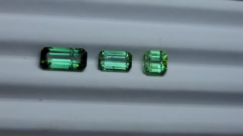 3 faceted green Tourmaline @ Afghan