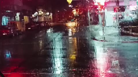 Night rain on a bus, Montevideo