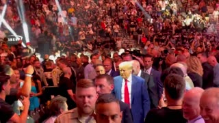 07/08/2023 President Trump Arrives At UFC 290 in Paradise, Nevada and Greets Joe Rogan