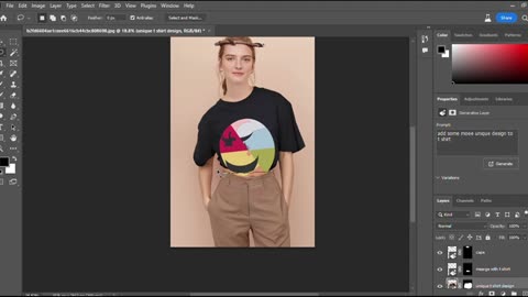 t shirt design with photoshop ai generate fill