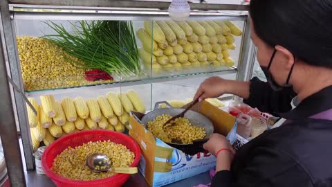 New Recipe! How to make Yummy Fried Corn - Cambodian Street Food