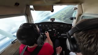 Just a breezy bad weather day. 10 year old flies plane.