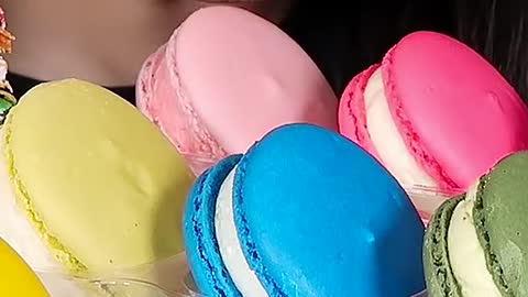Rainbow Desserts Macaron, Crepe Cake, Candy #zoeyasmr #zoeymukbang #bigbites #mukbang #asmr #food #먹