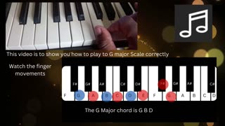 Keyboard lesson G major Scale & arpeggio