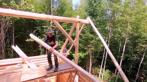 Canadian Couple Builds Their DREAM Home with HANDTOOLS! (Tiny Log Cabin in the Forest, FULL BUILD)