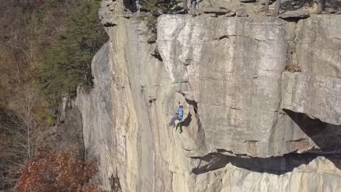 Rappelling in New River Gorge