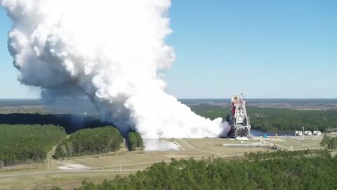 Smoke And Fire NASA Tests the World's Most Powerful Rocket