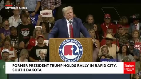 Trump Goes On Off-Script Rant About Indictments, Biden's Mental Capacity At South Dakota Rally.