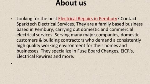 Get The Best Electrical Repairs in Pembury.