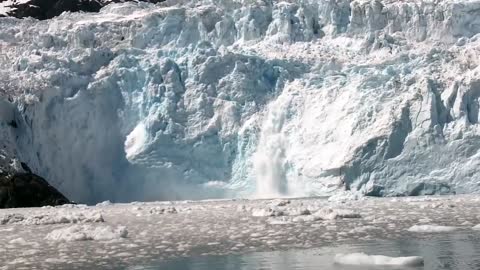 Glacier Calving, Huge Wave