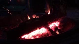 Relaxing sound fire cracklings outdoor nature