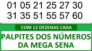 PALPITES DOS NÚMEROS DA MEGA SENA COM 12 DEZENAS 0y 0z 00 01 02 03 04 05 06 07 08 09