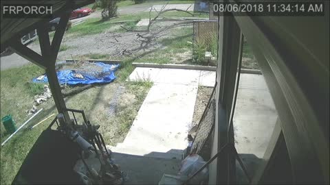 Security Footage Neighbors Tree Trimmers Fall Large Limbs On My Property