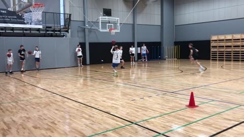 Youth Basketball Drills: 2v1 Chaser Layup Race
