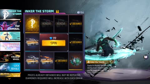 Inker the storm Event Free fire Event