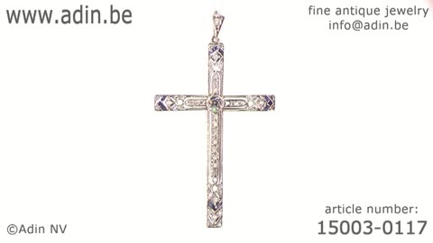 Portuguese Art Deco diamond cross. (Adin reference: 15003-0117)