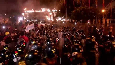 Anti-government protesters clash with police in Peru