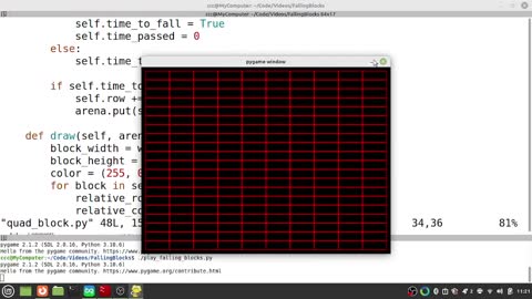 Python Tetris Part 7 (falling block)