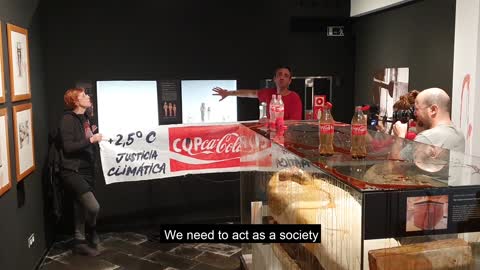 Climate Activists at Egyptian Museum in Barcelona