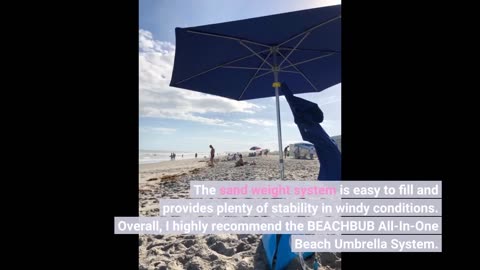 View Remarks: BEACHBUB All-In-One Beach Umbrella System. Includes 7 ½' (50+ UPF) Umbrella, Over...