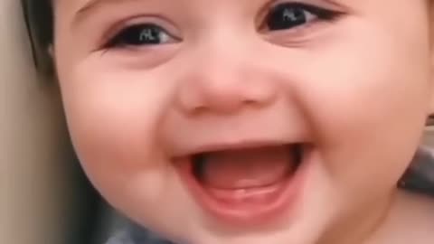 Cuty and funny baby laughing