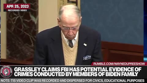 Grassley: FBI Has Evidence Of 'Potential Criminal Conduct By Members Of Biden Family'
