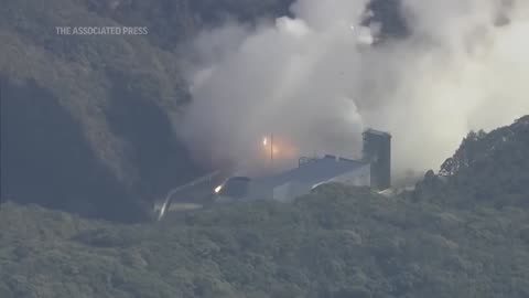 Commercial rocket with satellite onboard explode moment japan