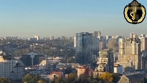 The Iranian IRGC channels are using the footage of today's attack on #Kyiv