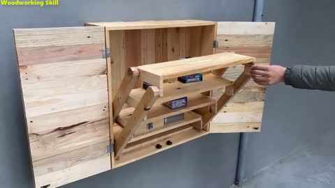 Creative And Unique Woodworking Projects __ Build A CabinetThat Combines A Very Smart Folding Table