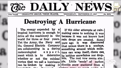 Project Cirrus: Hurricane modification in 1947.