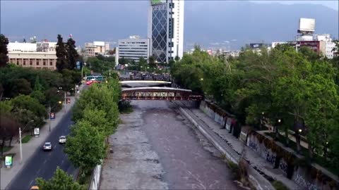 Rio Mapocho Fiesta de la luz en Santiago, Chile (Feast of light)