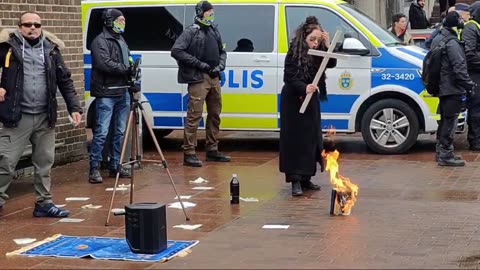 The Koran burned in Skarholmen, Sweden: "Islam out of Europe!" Thoughts?