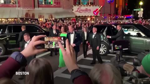 Prince and Princess of Wales walk carpet in Boston