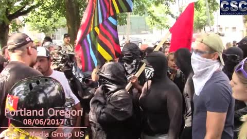 AntiFa Sets The Tone For Portland Patriot Event With A "Trojan Charge" And Sucker Punch