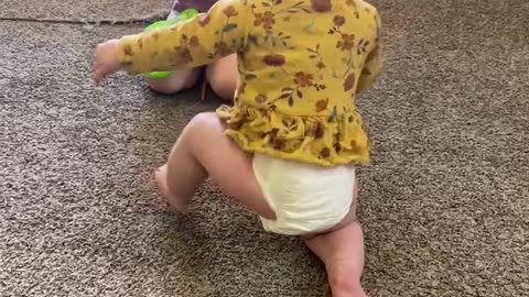 Babies happy playing