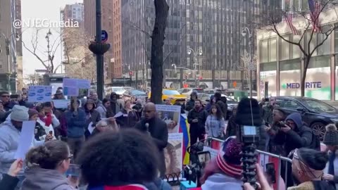 DEMONSTRATION AT PFIZER HQ IN NEW YORK