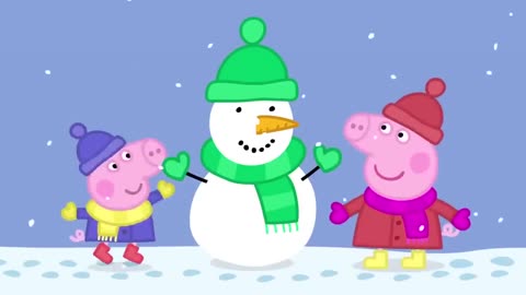 Kids Videos - Peppa Pig Peppa Pig Episodes Peppa builds a snowman (clip) | New Peppa Pig
